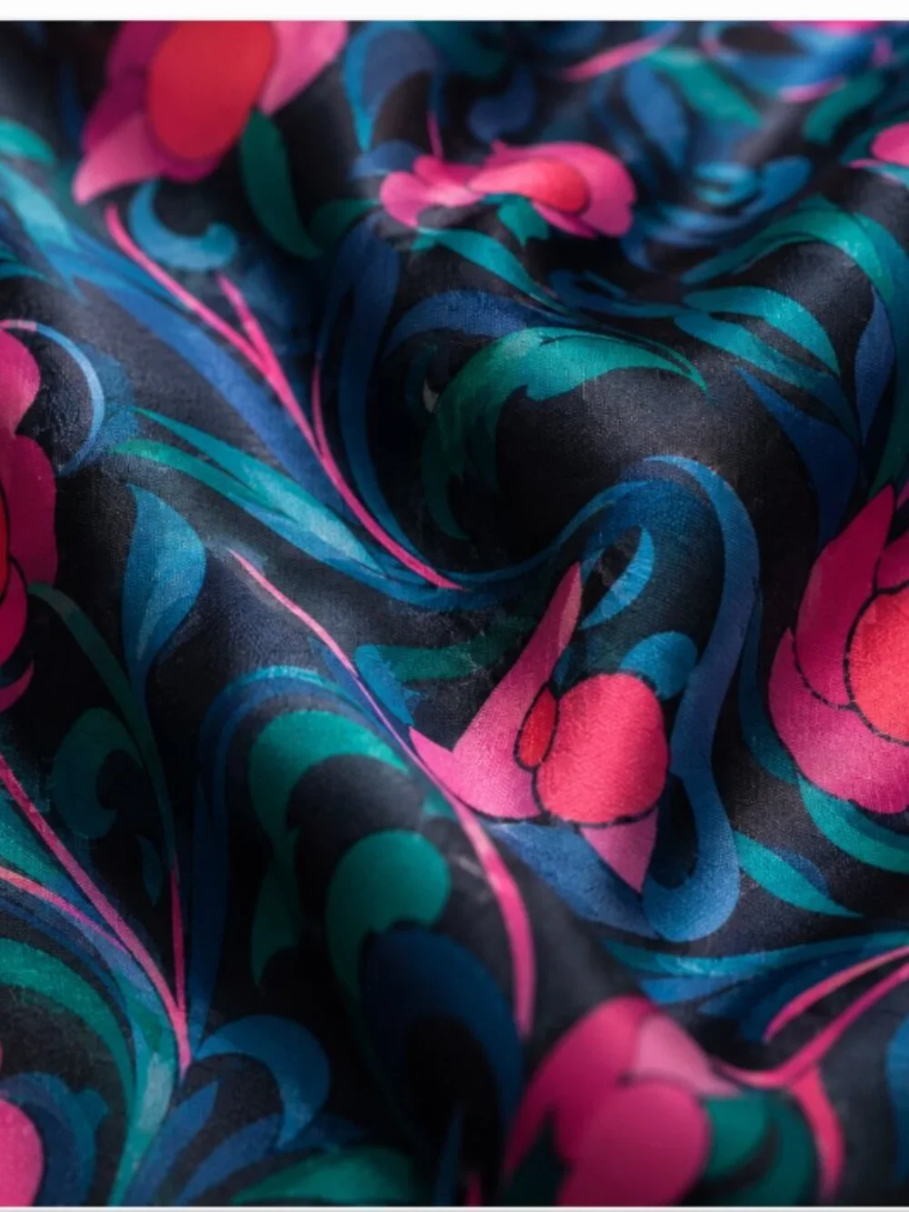 Kate Spade New York Floral Swirl 100% Silk Twill Square Scarf NWT